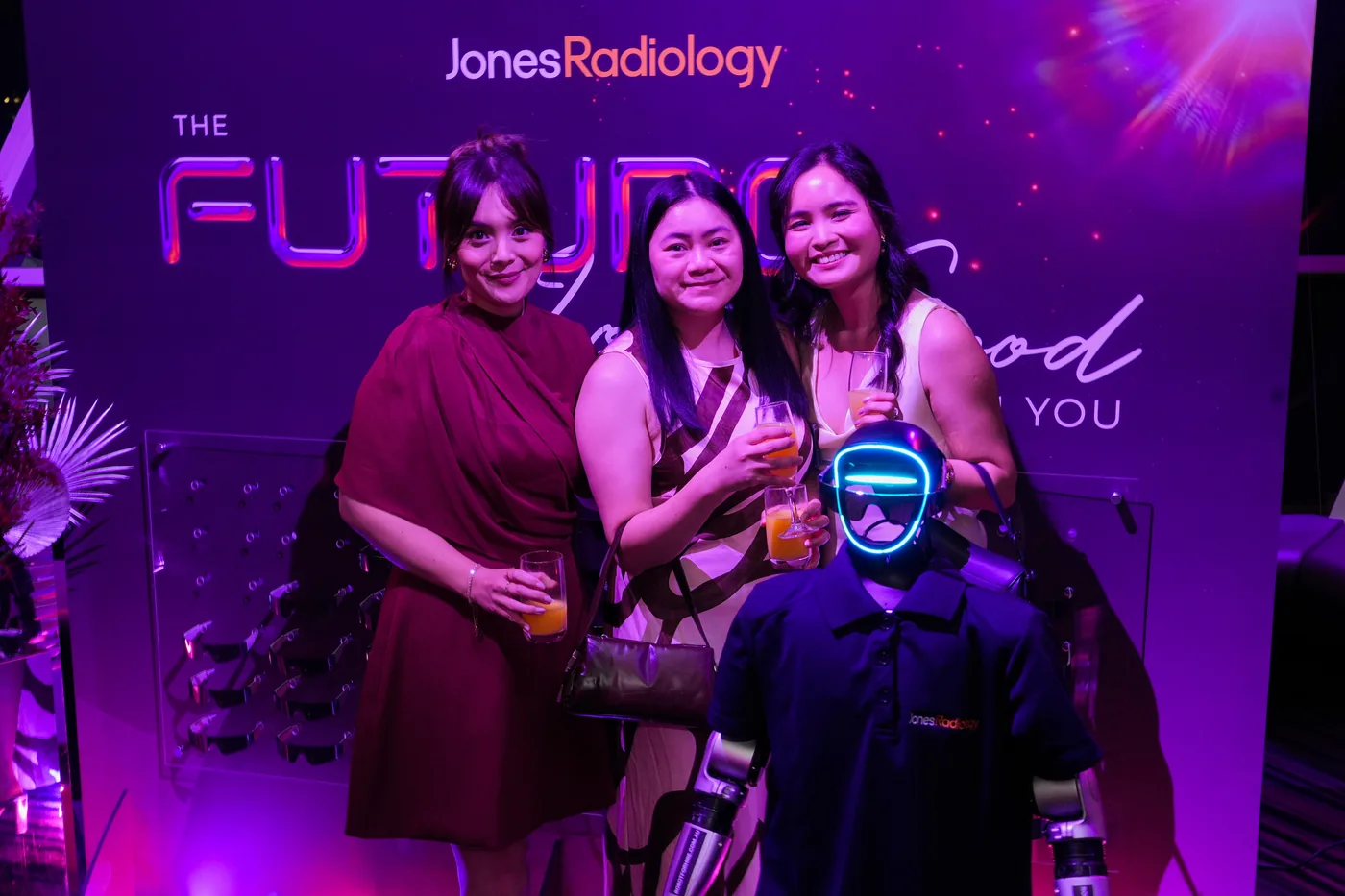 Jones Radiology guests with Rocco humanoid robot at the Mid-Year Celebration in Adelaide